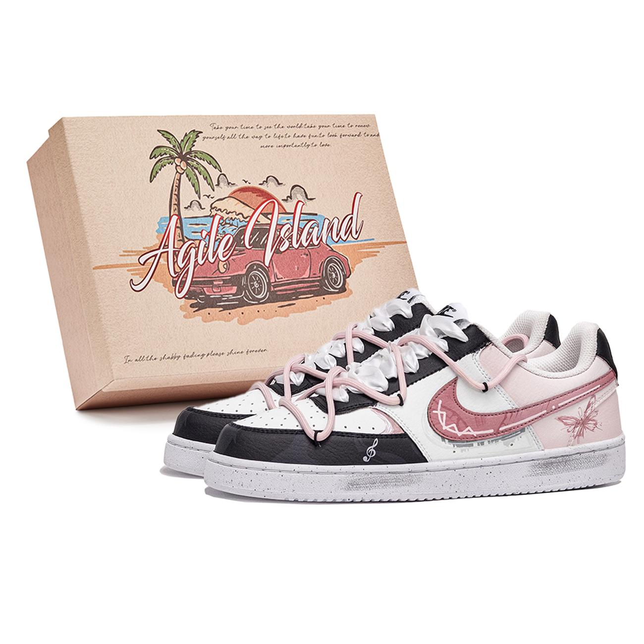 

Nike Court Vision 1 Lively Island, Box, Dreams Of The Shallow Low top Skateboard Shoes Men s Pink White DH2987-101(Team799-S-BOX) 41