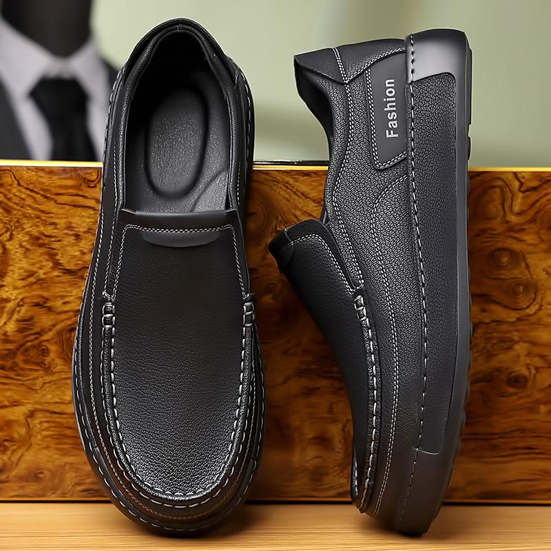 Fashion Handmade Casual Leather Shoes Handmade Men's Loafers Business Slip On Shoes Classic Soft Hiking Shoes Non-Slip Driving Footwear