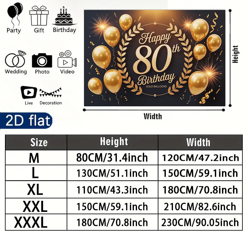 Party Backdrop Birthday 80Th Photo Booth Background Front Door Decor