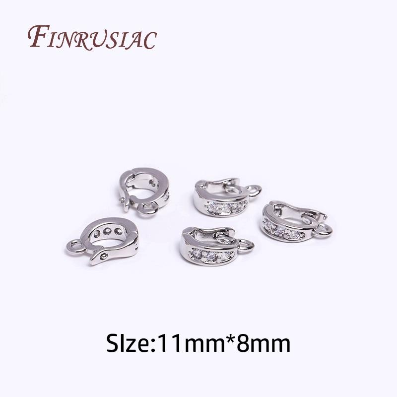 

18K Gold Plated Brass Metal Inlay Zircon Hinged Pendant Enhancer Bail Clasps DIY Jewelry Making Accessories 2 Pieces