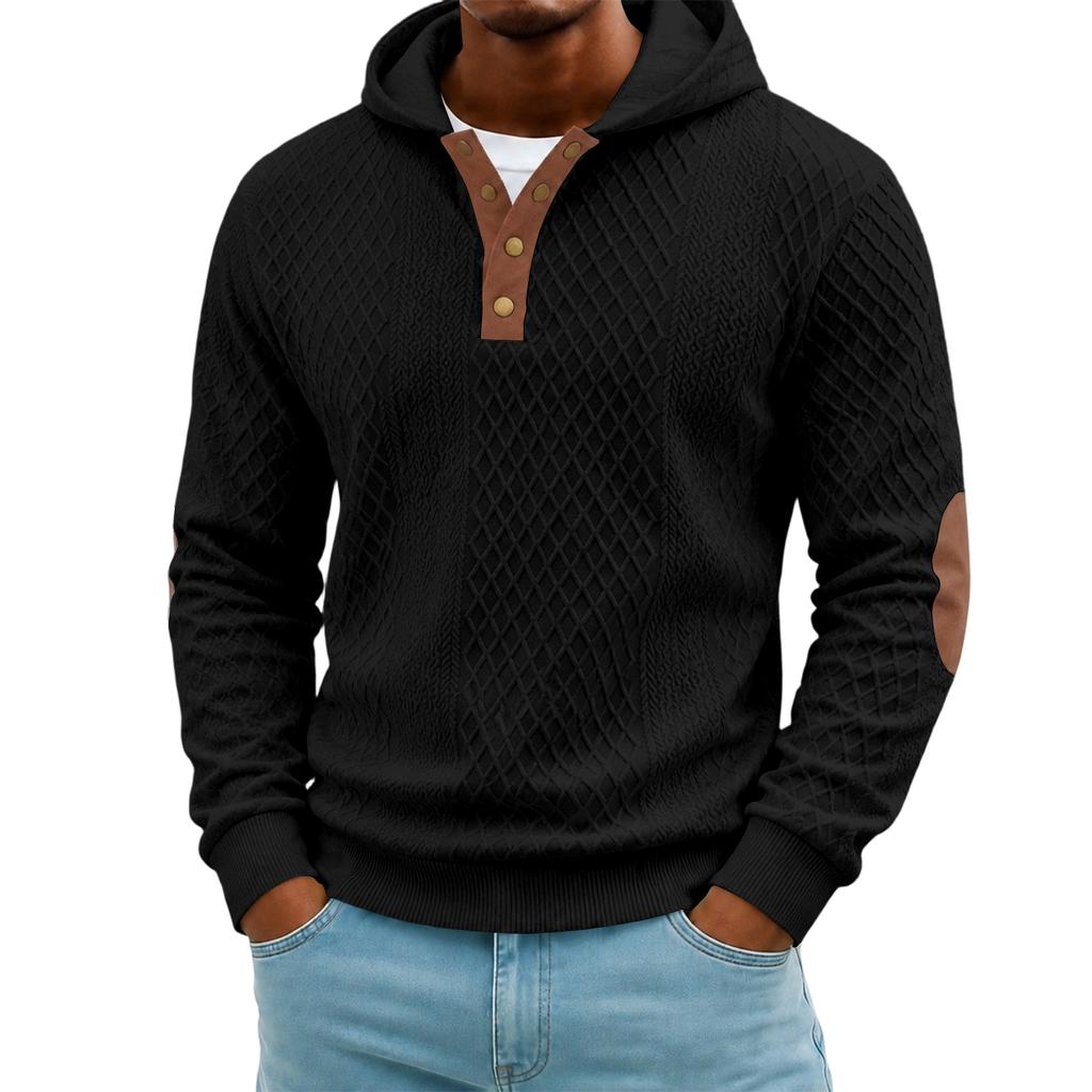 Erkek Kapüşonlu Sweatshirt Örgü Uzun Kollu Günlük Giyime Uygun Kazak