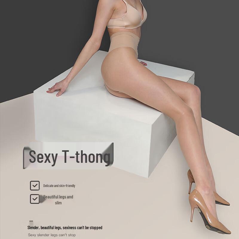 LANGSHA Women's Seamless Ultra-Thin T-Crotch Pantyhose