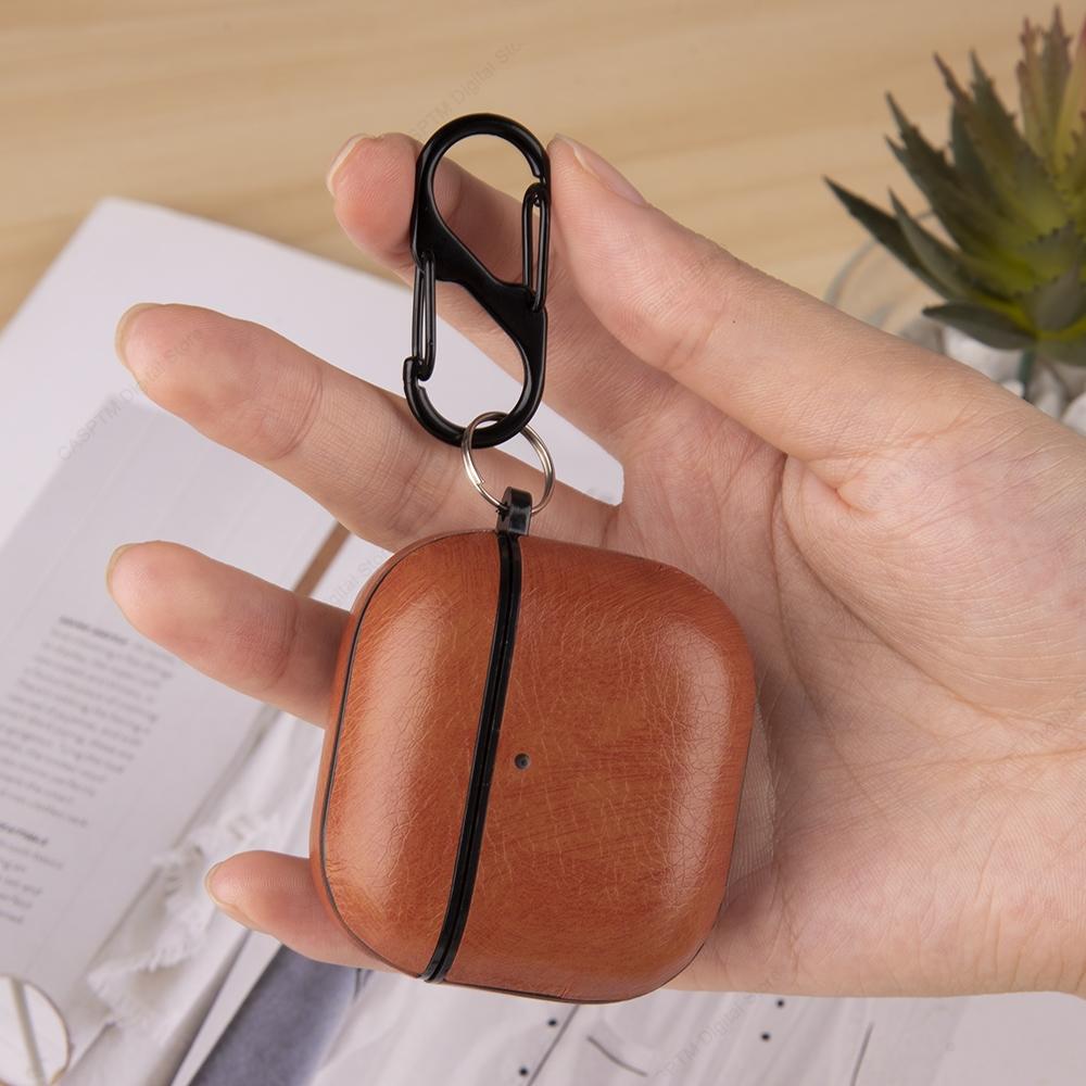 Leather Case For AirPods 4 Business Earphone Cases For AirPods Pro 3 Pro3 Generation Cover Headset Shell With Hook