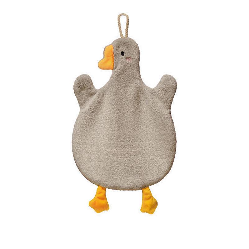 Super Absorbent Children's Goose Cartoon Coral Fleece Hand Towel