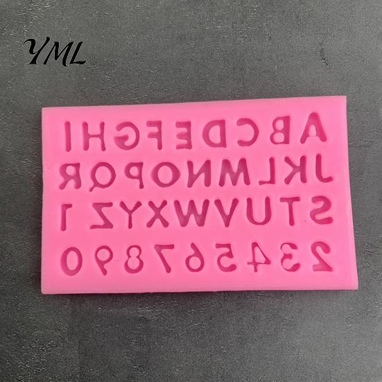 Durable Silicone Baking Molds Alphabet Number Mold for Cake Decorating, Mini Letters 0-9 Fondant Tool, Bakeware Jelly Flexible Non-stick Resin