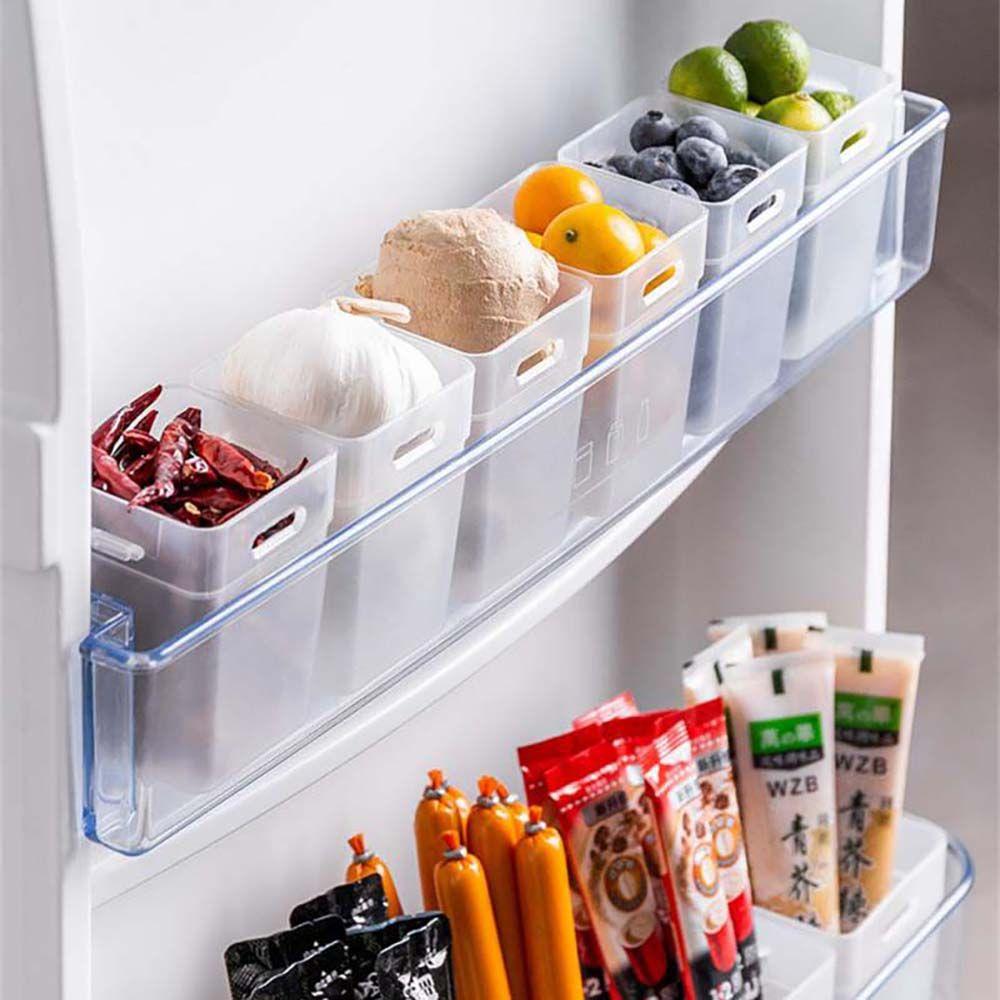2PCS Refrigerator Organizer Bins Refrigerator Drawer Organizer Transparent Fridge Storage Bin Kitchen Organizers Seasoning Stora