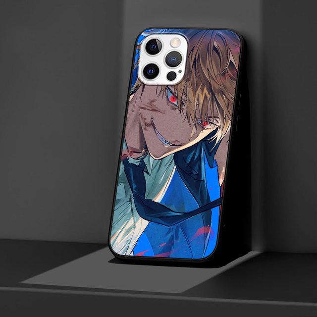 Case For Apple Iphone 11 13 12 Mini 14 Pro Max Xr 7 8 +Se 2020 Xs 6 6s Plus 5 5s Black Silicone Phone Cover Chainsaw Man Anime
