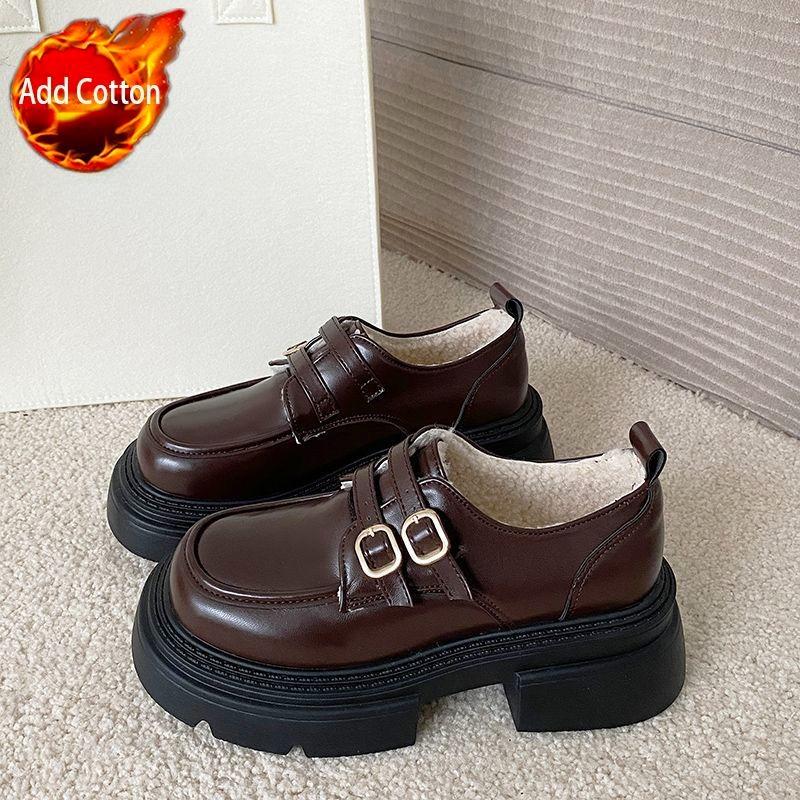 Vintage British Style Black Mary Jane Loafers Women's 2025 New Height Increase Trendy Versatile Loafers Fashion Shoes