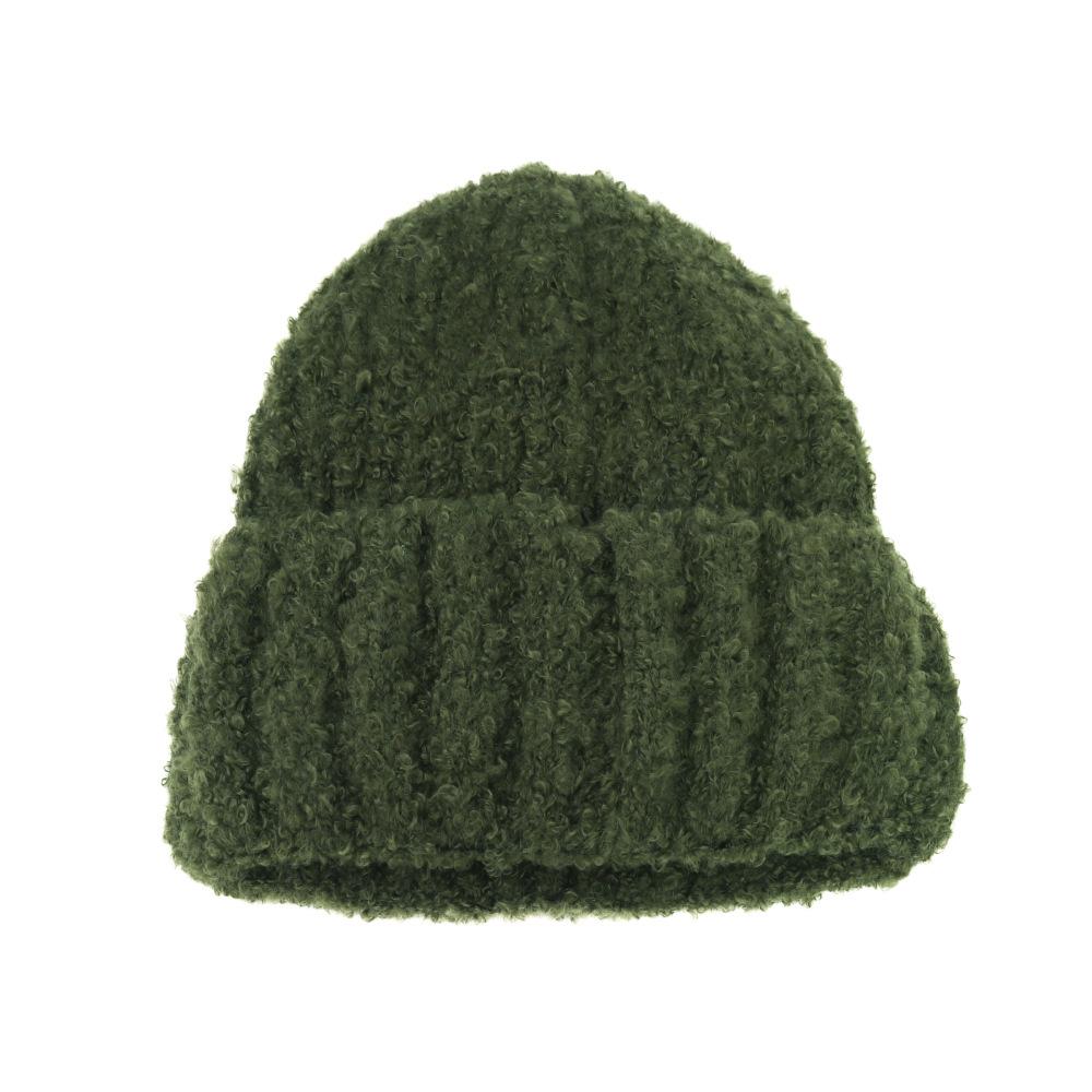 Korean Version of Women's Wool Hat Fashionable and Versatile  Big Head  Ear Protection  Cold Cold Hat  Solid Color Simple Hat