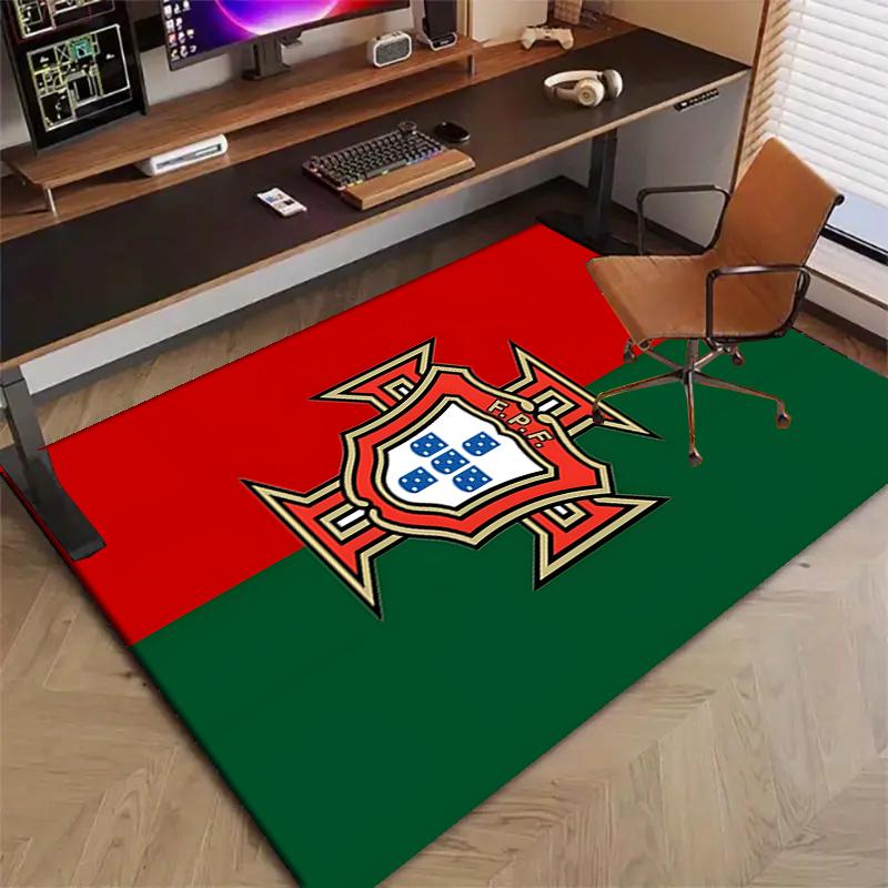 Portugal flag Polyester Carpet, Soft Indoor Mat for Office Chair, Living Room, Computer Desk - Decorative Home Office Rug Design