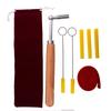 8-Piece Piano Tuning Tool Set with Muting Felt, Fine Rod, and Wrench