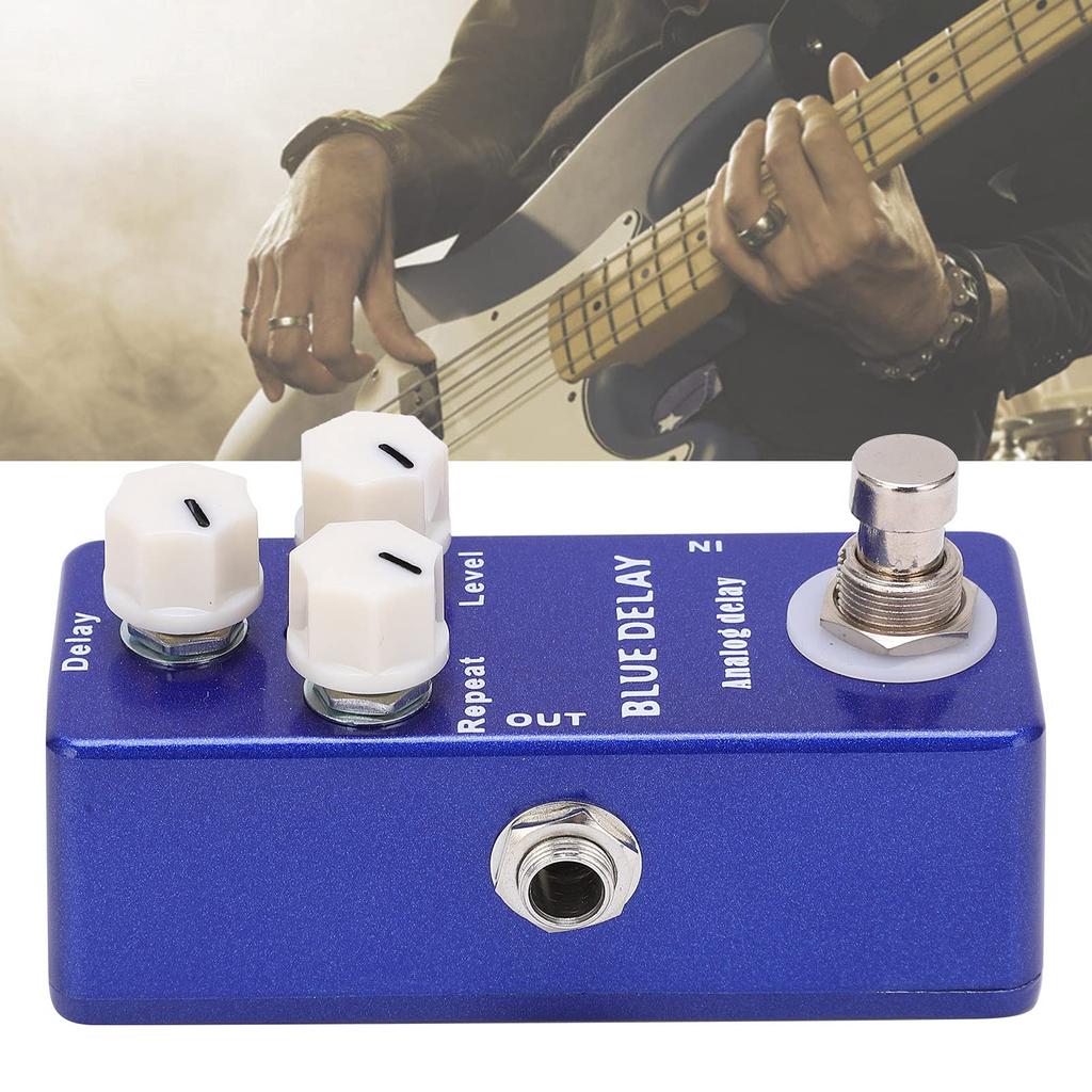AKLOSIPY Blue Delay Guitar Effect Pedal with Controls and True Bypass for Enhanced Sound Quality
