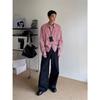 American Vintage Red Plaid Long Sleeve Shirt Unisex Loose Casual