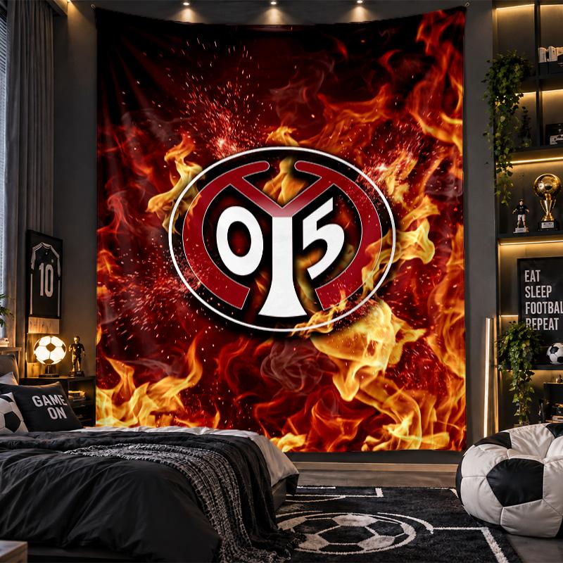 Wall Hanging Tapestry Mainz FC Print Cloth for Living Room Bedroom Home Decor