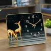 Simple and Modern Household Creative Clock Placing Table Clock Living and Dining Room Decorative Glass Table Clock Mute Crystal Porcelain Watch