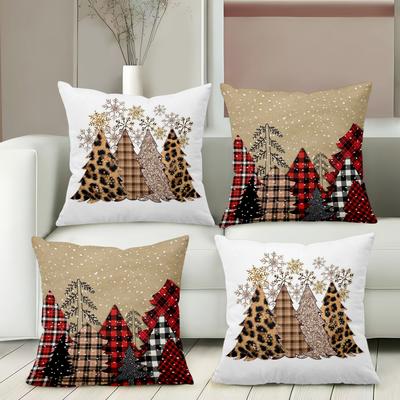Kissen mit Weihnachtsmuster für Zuhause Polyester-Kissenbezug, dekorative Sofakissenhülle, Überwurfkissen für das Bett