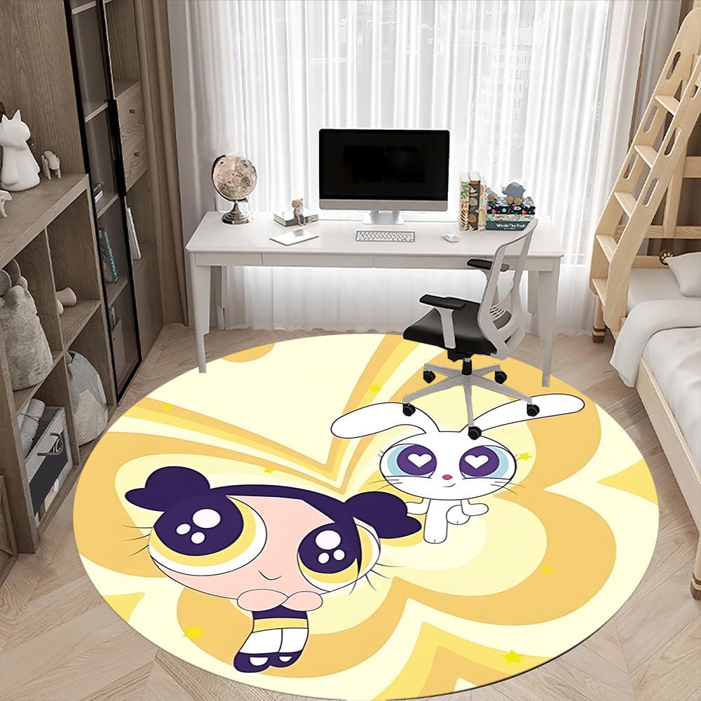 1pc Powerpuff Girls Office Round Area Rug, Under Office Chairs Bedroom Living Room Home Decor  A1022146