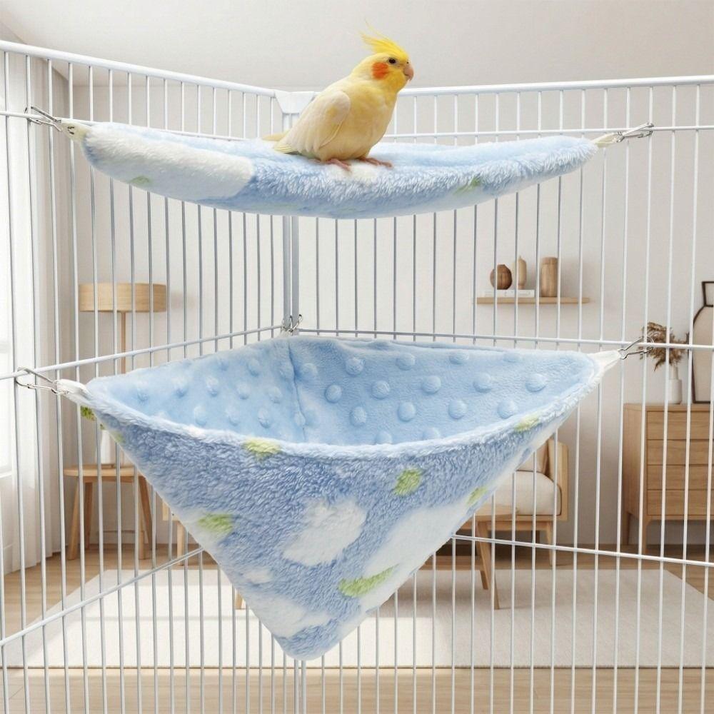 2Pcs/Set Flannel Velvet Sugar Glider Nest Comfort Breathable Pet Hammock Funnel Design Warm Squirrel Beds Pet Cage