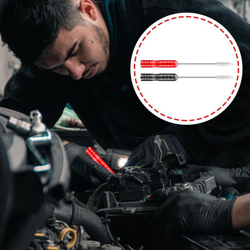 Multimeter Messleitungen 2X Isolationsdraht-Durchstechnadel 3mm Edelstahl-Durchstechnadel Sondenspitzenadapter Für Autotester