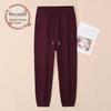 Women's Grey Cotton Fleece Sweatpants, 2025 Spring/Autumn Casual Style