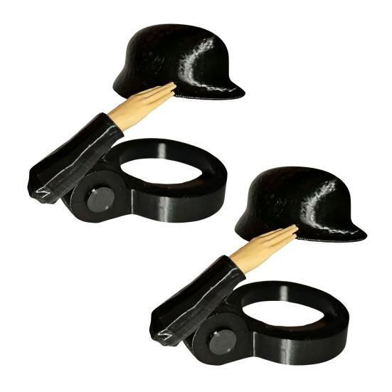 Crack Resistant Bottle Caps 2Pcs Funny Soldier Helmet Caps, Plastic Beer Toppers for Standard Collectible Bottles, Reusable Salute Cap Party