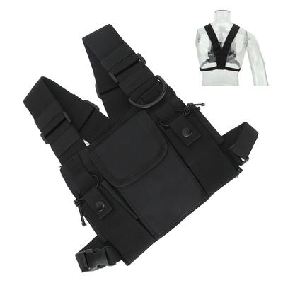 Multifunctional Chest Pack Front Chest Backpack Running Vest Bag for Men and Women Black