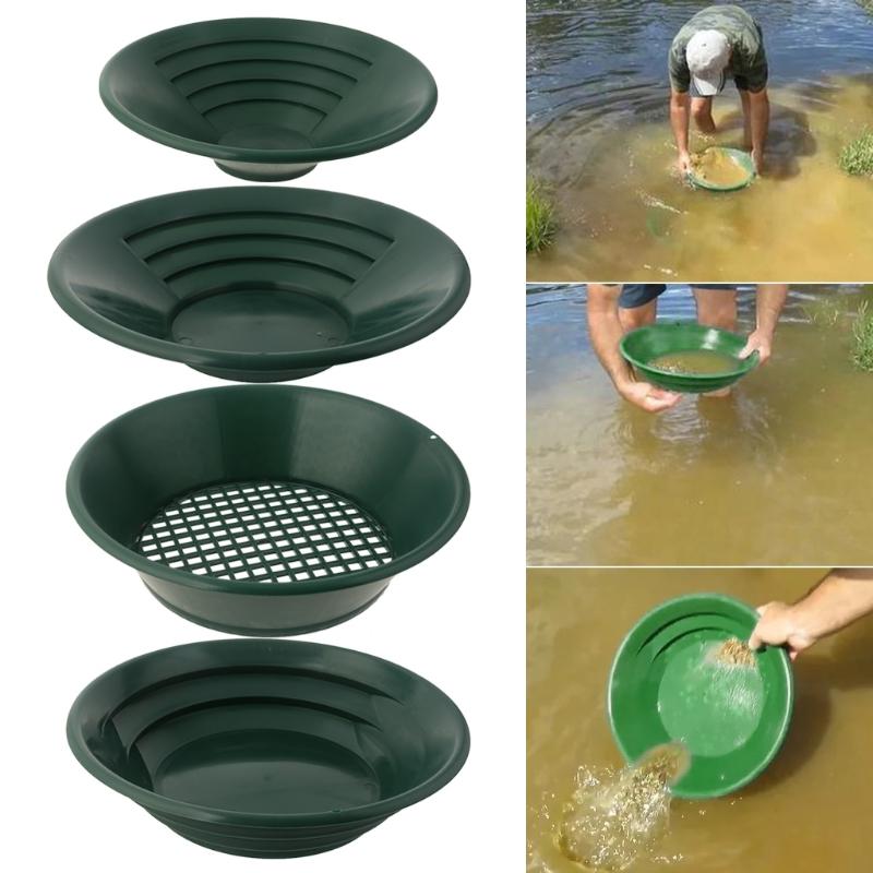 Upgraded Outdoor Gold Pan Gold Prospecting Tool Quality Plastic Made 4 Pieces/set Durable River Tool Multipurpose Pan