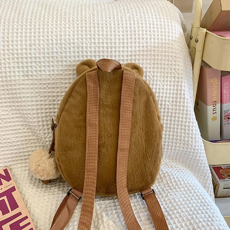 1 Piece Stuffed Large Capacity Capibala Crossbody Bag Animal Cartoon Capybara Plush Backpack Cotton  Couple Bag