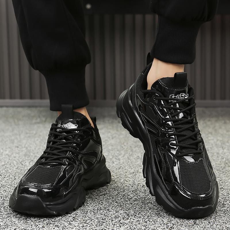 Men Gold Sports Shoes Sneakers Students Hip-hop Black Shoes High Top Basketball Shoes Plus Size