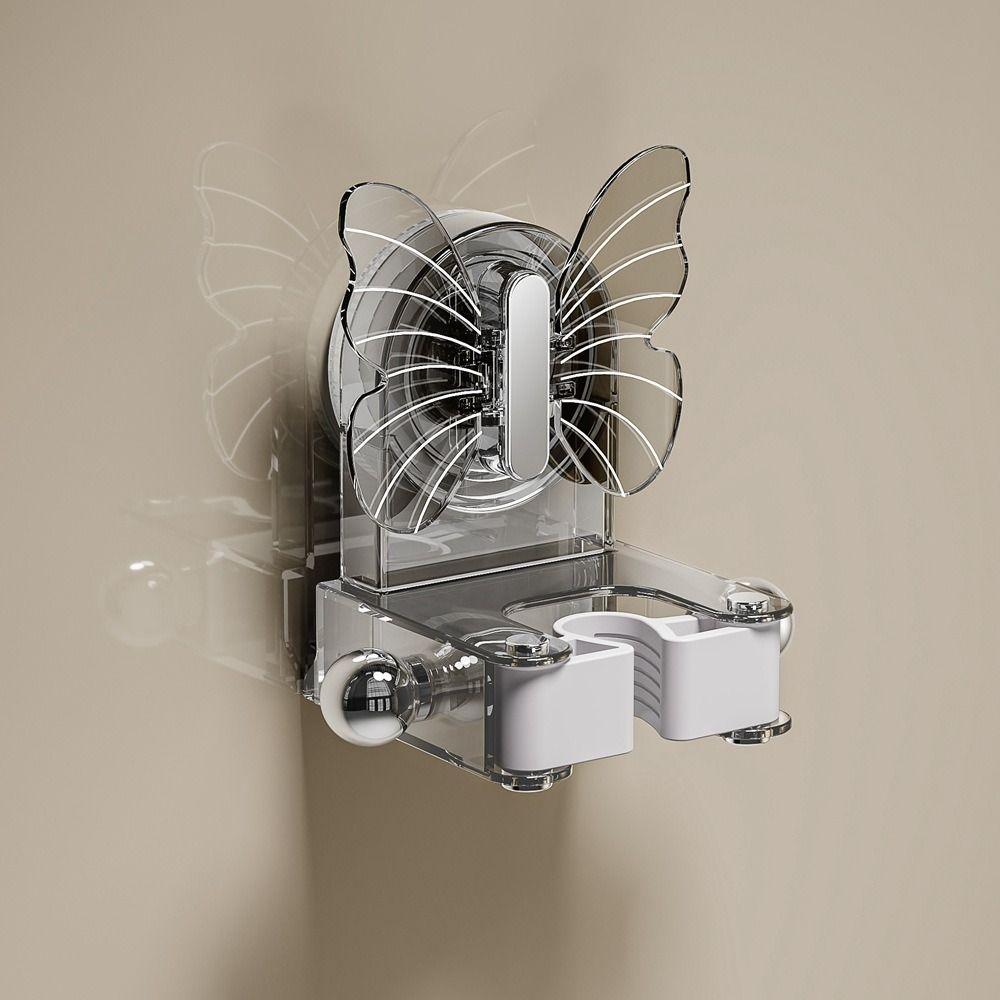 Butterfly Suction Cup Mop Clip Wall Mounted With Hook Mop Holder Space-Saving Reusable Mop Rack Hook Broom Fixed Bracket