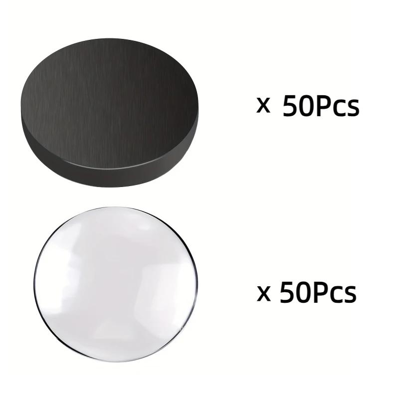 

50Sets Craft Magnets Glass Ceramic Ferrite Magnet with Adhesive Backing and Transparent Clear Glass for DIY Craft Fridge Magnet