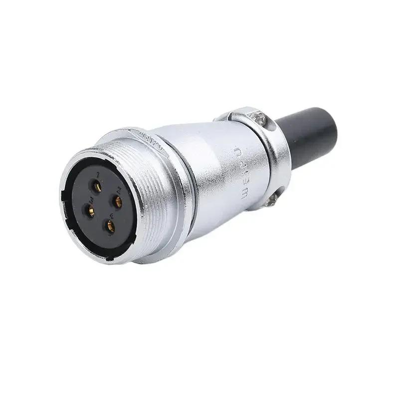 WEIPU WS24 TQ+ZQ WS24 Metal IP65 Waterproof Electrical Wire Cable Connector M24 2 3 4 9 10 12 19 Pin Industrial Outdoor Adapter