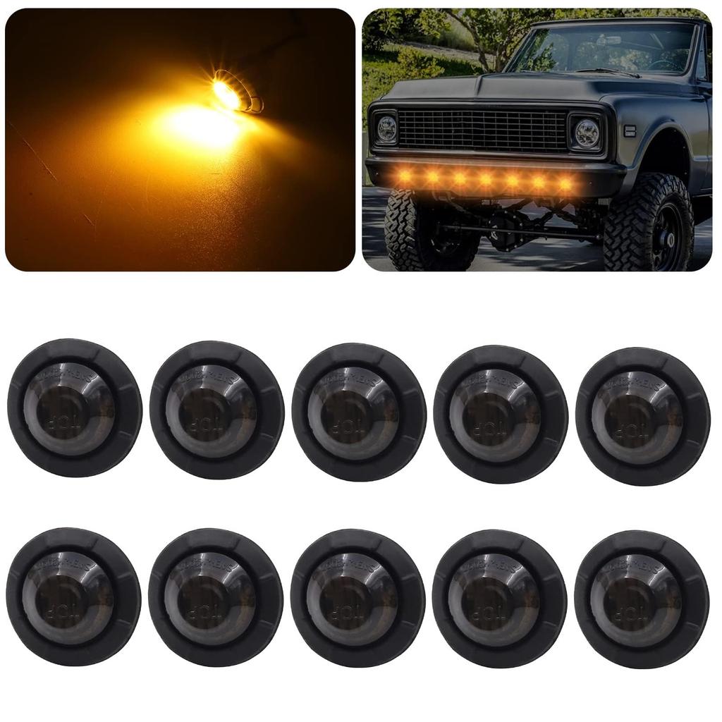 Side Markers, LED 24V Truck Marker Lamp RV Bus Shoulder Light Tiger 3 LED