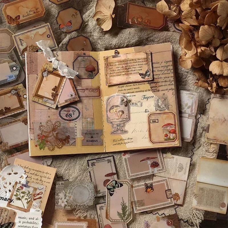 20 de coli Vintage PET Sticker Book Diy Jurnal Fluture INS Album Scrapbooking Retro Flower Material Hârtie Autocolante decorative