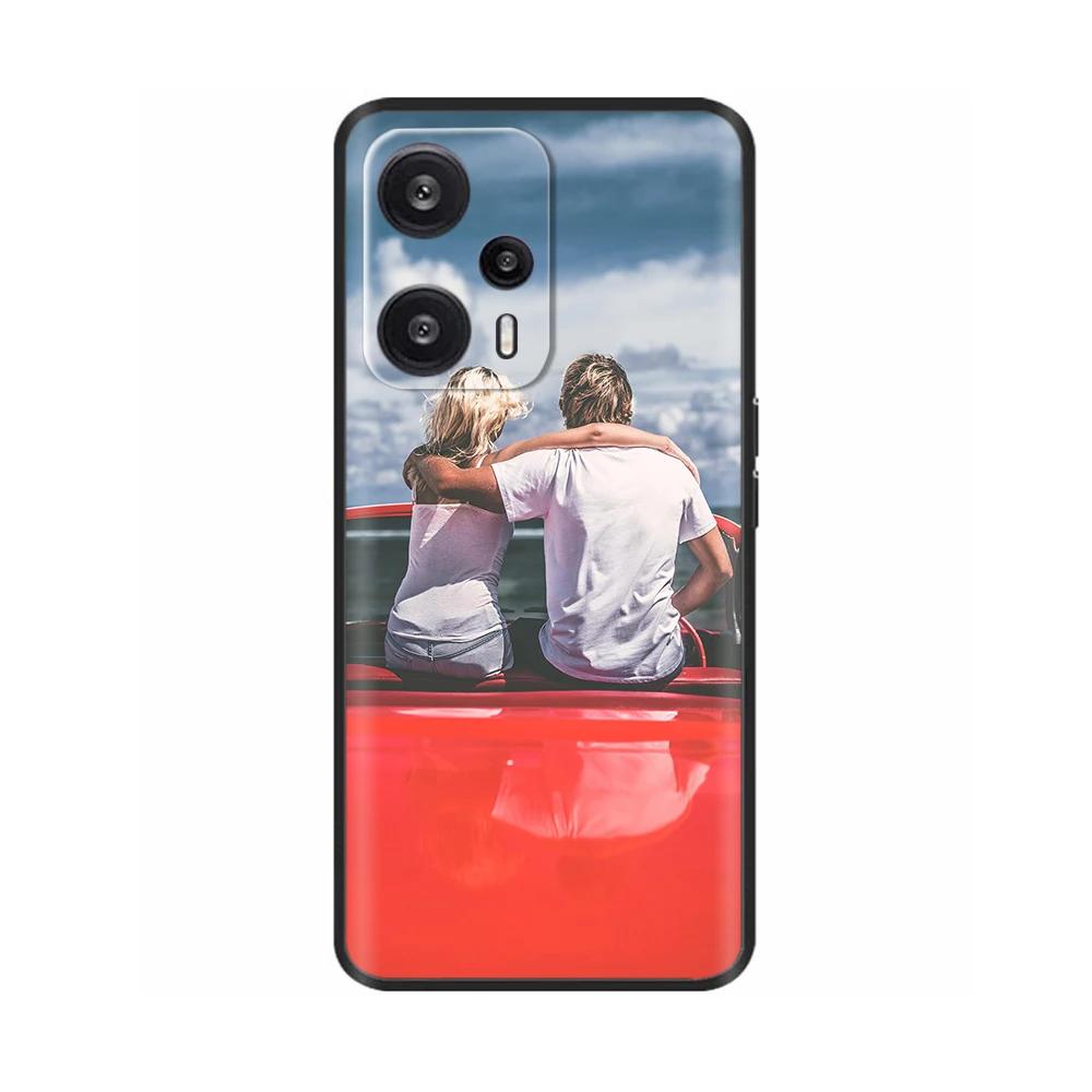 Black Silicone Case For Xiaomi Poco F5 Case For Poco F5 Pro Printed Phone Cover for Xiaomi Poco F5 5G PocoF5 Shockproof Shell