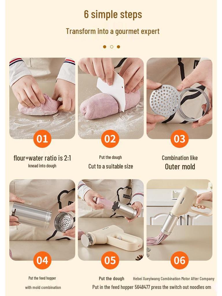 Wireless Handheld Electric Noodle Maker - Portable and Rechargeable for Household Use