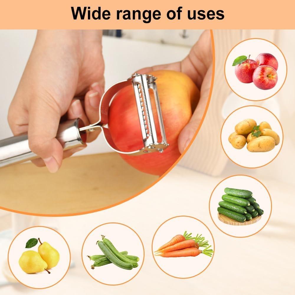 2 in 1 Stainless Steel Vegetable Peeler for Carrot Potato Melon Fruit Vegetable Cutter Fruit Slicer Kitchen Gadget Paring knife