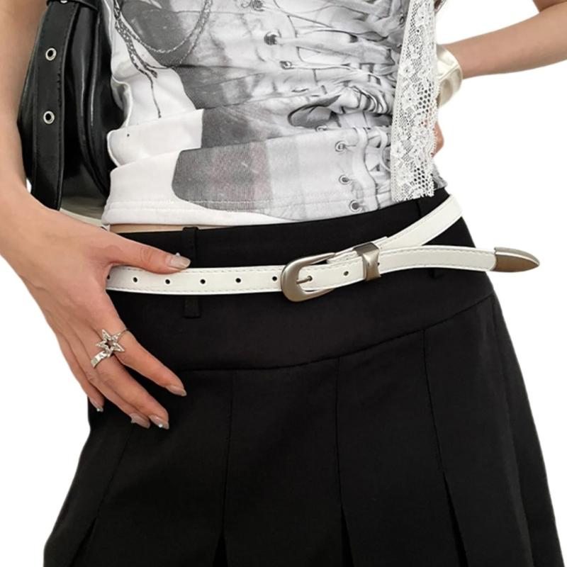 

Fashion PU Belt Woman Waist Decors Pants Belt Simple Skinny Belt Jeans Waistband Decorative Belt for Girl Wasit Decors білий