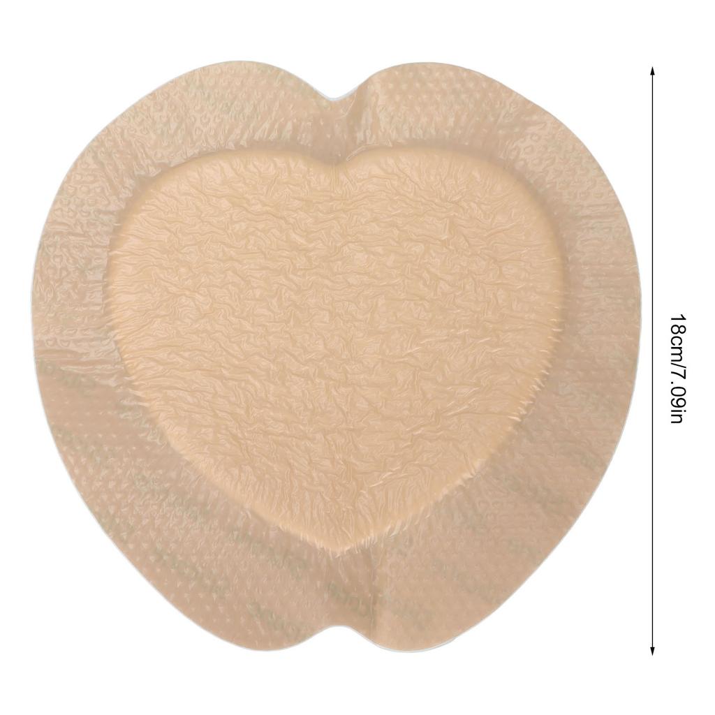 Heart Shaped Silicone Foam Dressing Bordered Waterproof Wound Bandage 18x18cm/7.09x7.09in for Pressure Ulcer