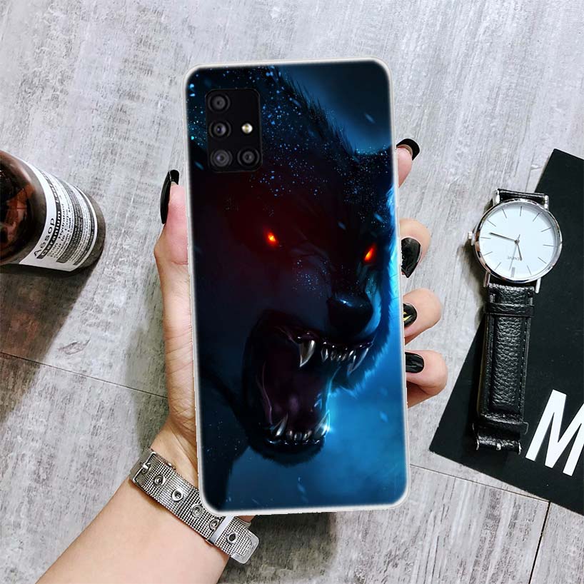 Angry Animal Wolf Fierce Phone Case For Samsung Galaxy A52 A32 A22 A12 A02S A50S A30S A51 A31 AA71 Note 20 Ultra 10 S10 Plus Gal