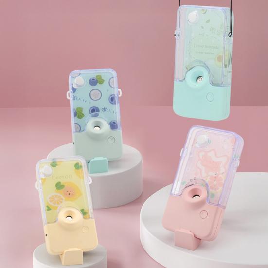 Facial Mister Portable Hanging Neck Face Mister with 60ml Water Tank Summer Cool Mist Sprayer for Face Hydrating