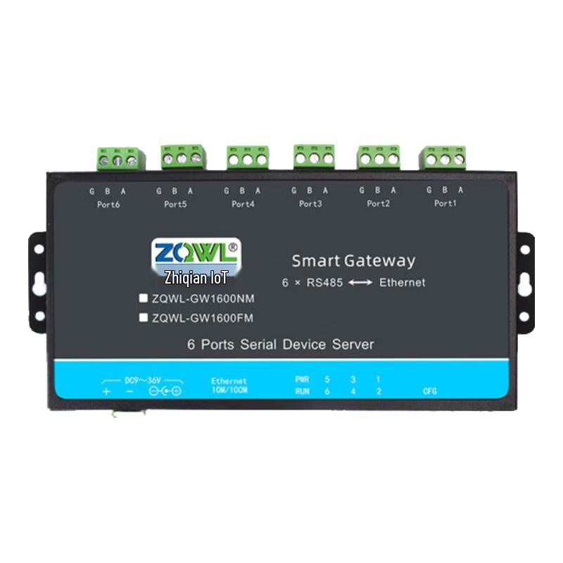 

ZQWL GW1600FM 6-канальний шлюз Modbus RS485 до Ethernet Ear Mount