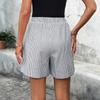 Women's Fashion Striped Casual Drawstring Elastic Pants Shorts