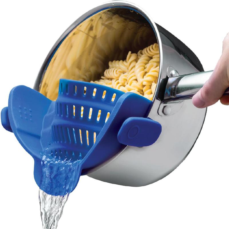 1pc Adjustable Silicone Clip-On Strainer for Pots, Pans, and Bowls - Handheld Drainer for Noodles, Pasta