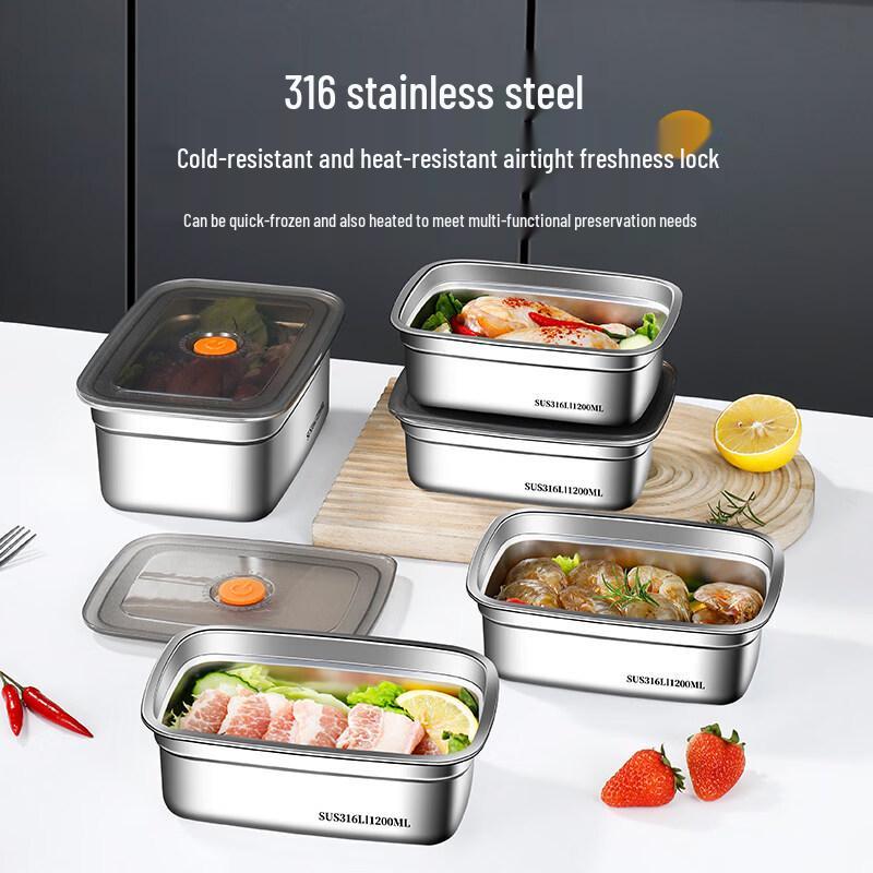 ZISIZ 316 Stainless Steel Food Storage Container with Lid