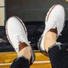 Zapatos informales de gran tamaño para hombre, mocasines deportivos ligeros y transpirables con tejido volador, tendencia a la moda