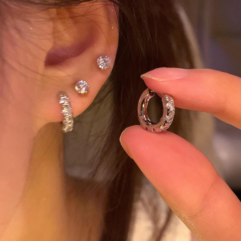 Set of 4 Zircon Stud Earrings: 2023 Trendy, High-End Design for Women