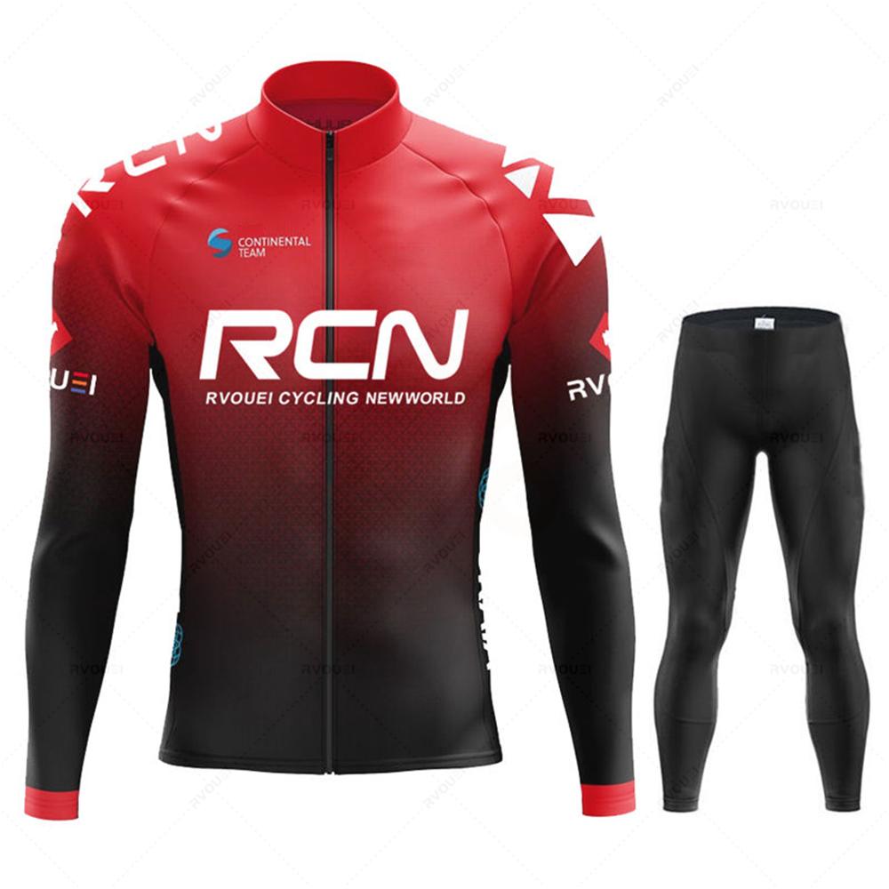 2025 Rcn Autumn Cycling Jersey Set Bicycle Sportwear Suit MTB Uniform Ropa Ciclismo Road Bike Clothing Bicicleta Long Bib Pants
