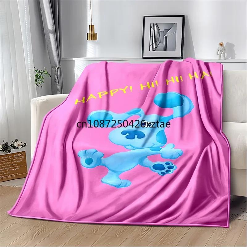 Blue’s Clues Blauer Hund Zeichentrick Decken, Weiche Warme Überwurfdecke, für Badezimmer Schlafzimmer Wohnzimmer Sofa Bett Auto, Geburtstagsgeschenk
