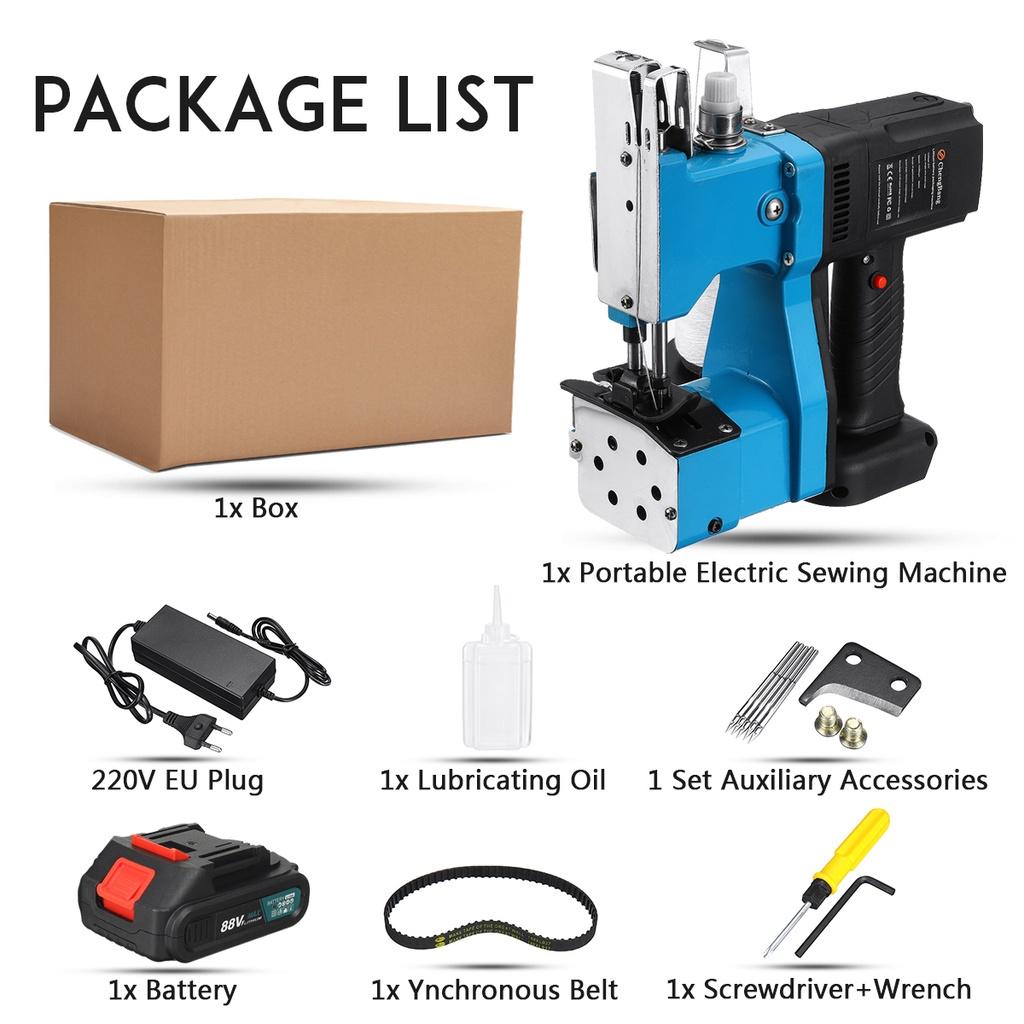 Máquina de coser eléctrica inalámbrica portátil 88VF, embalaje automático, industria textil, máquina de sellado de bolsas tejidas